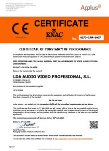 certificate-EN54-24-CH32TN-CH42TN EN 54-24 certificate speakers CH-32TN CH-42TN